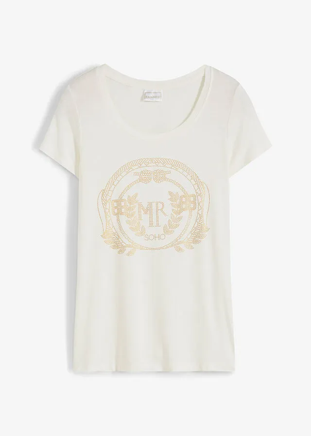 CAMISETA BLANCO LANADORADO ESTAMPADO