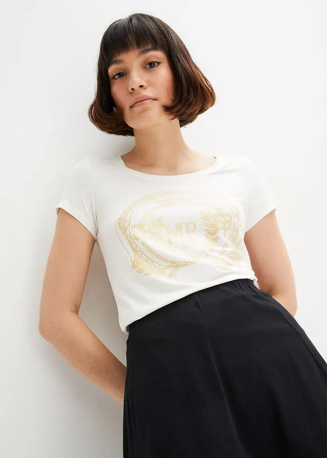 CAMISETA BLANCO LANADORADO ESTAMPADO