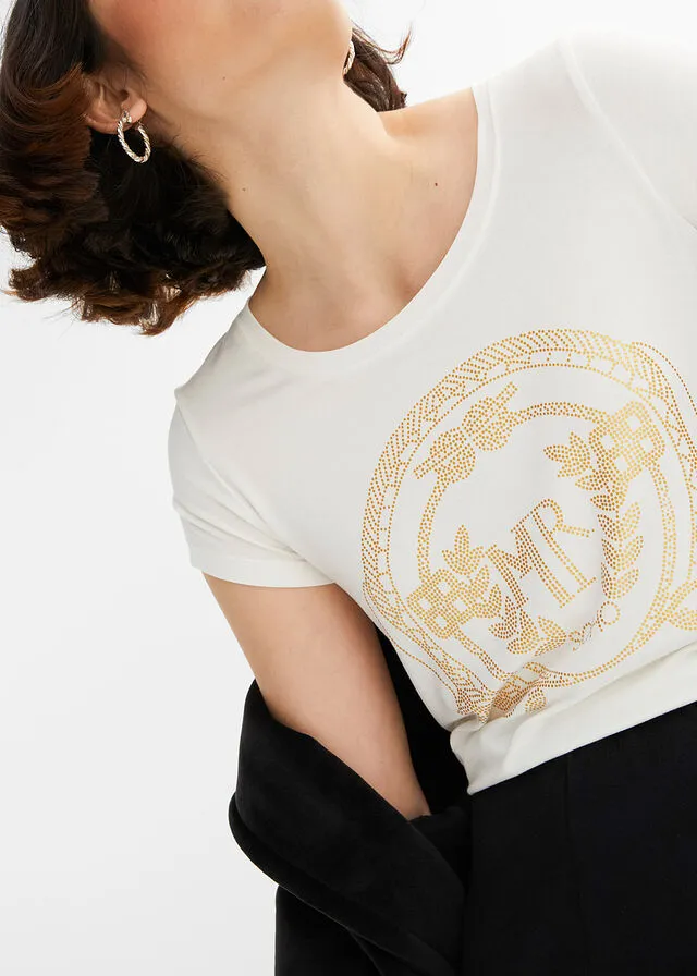 CAMISETA BLANCO LANADORADO ESTAMPADO