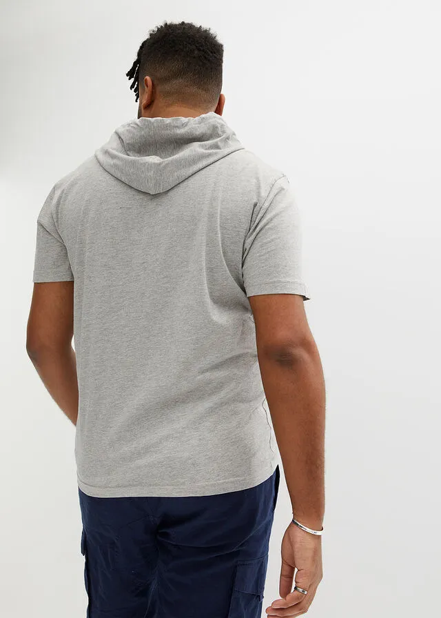 Camiseta con capucha Azul marino estampado