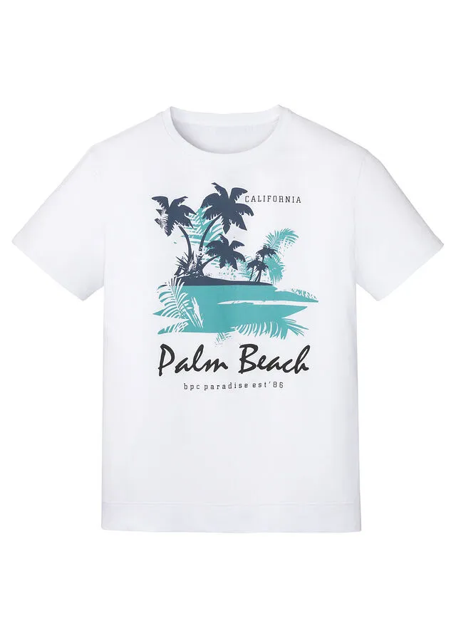 Camiseta con corte cómodo Blanco estampado