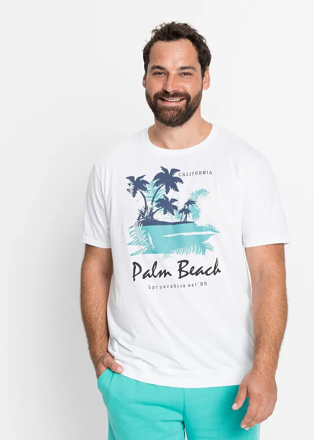 Camiseta con corte cómodo Blanco estampado