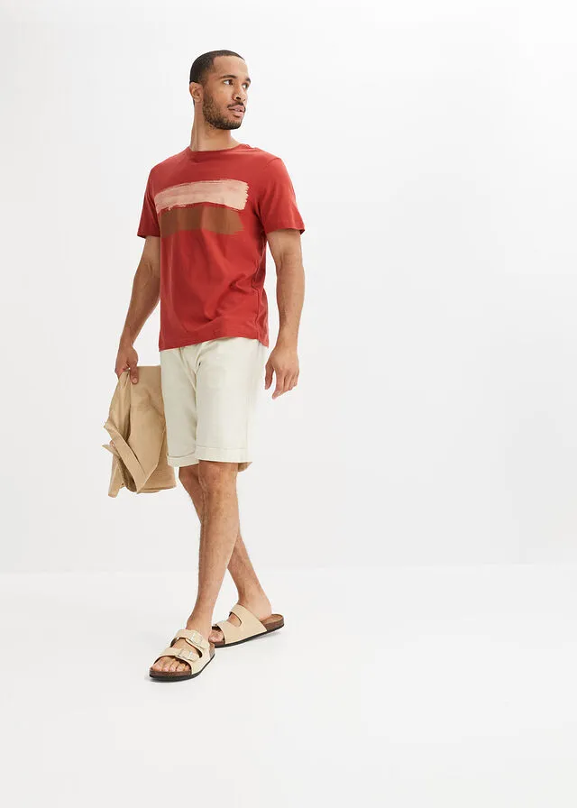 Camiseta con estampado rojo óxido