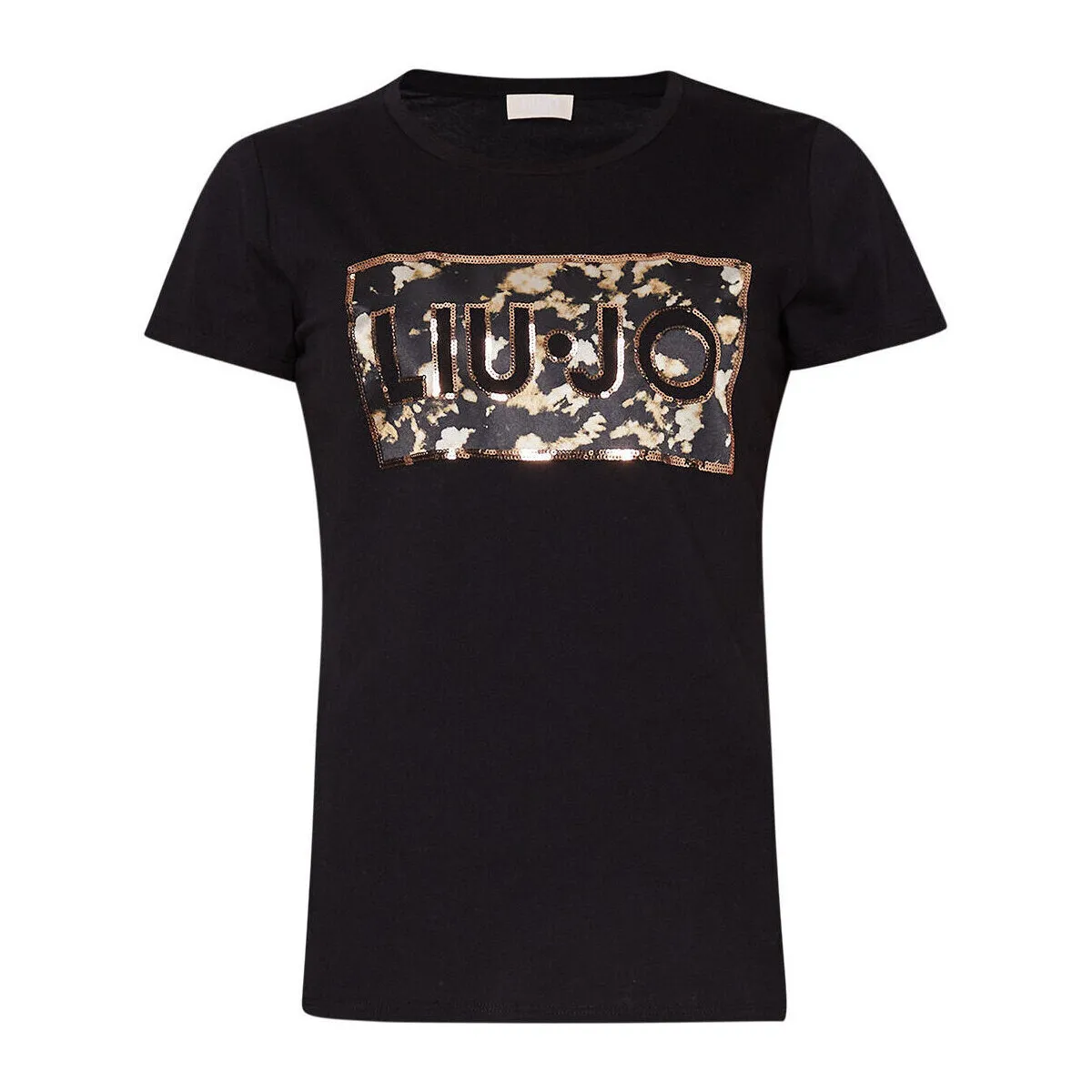Camiseta con estampado y lentejuelas