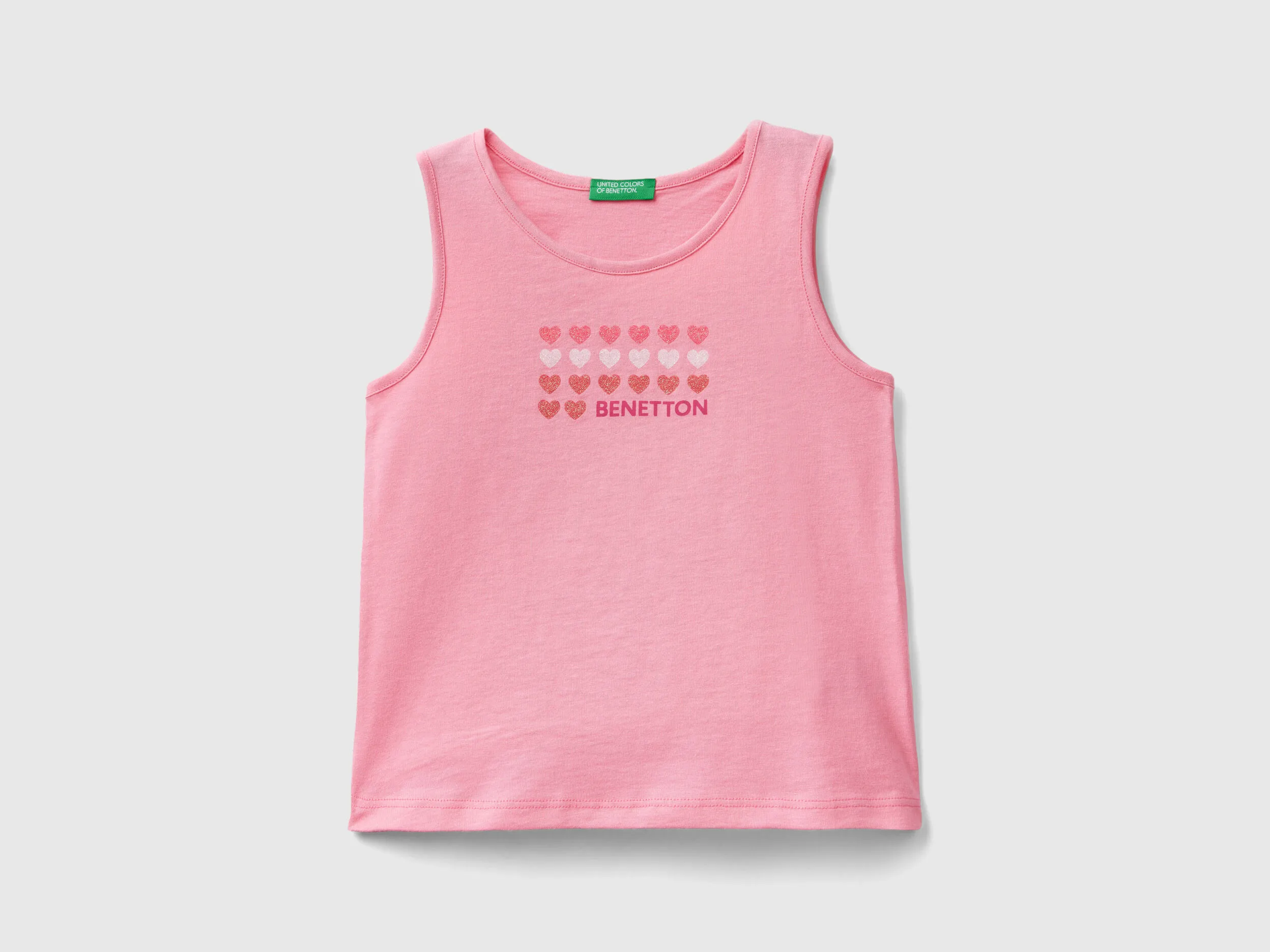 Camiseta de algodón orgánico con logotipo y sin mangas