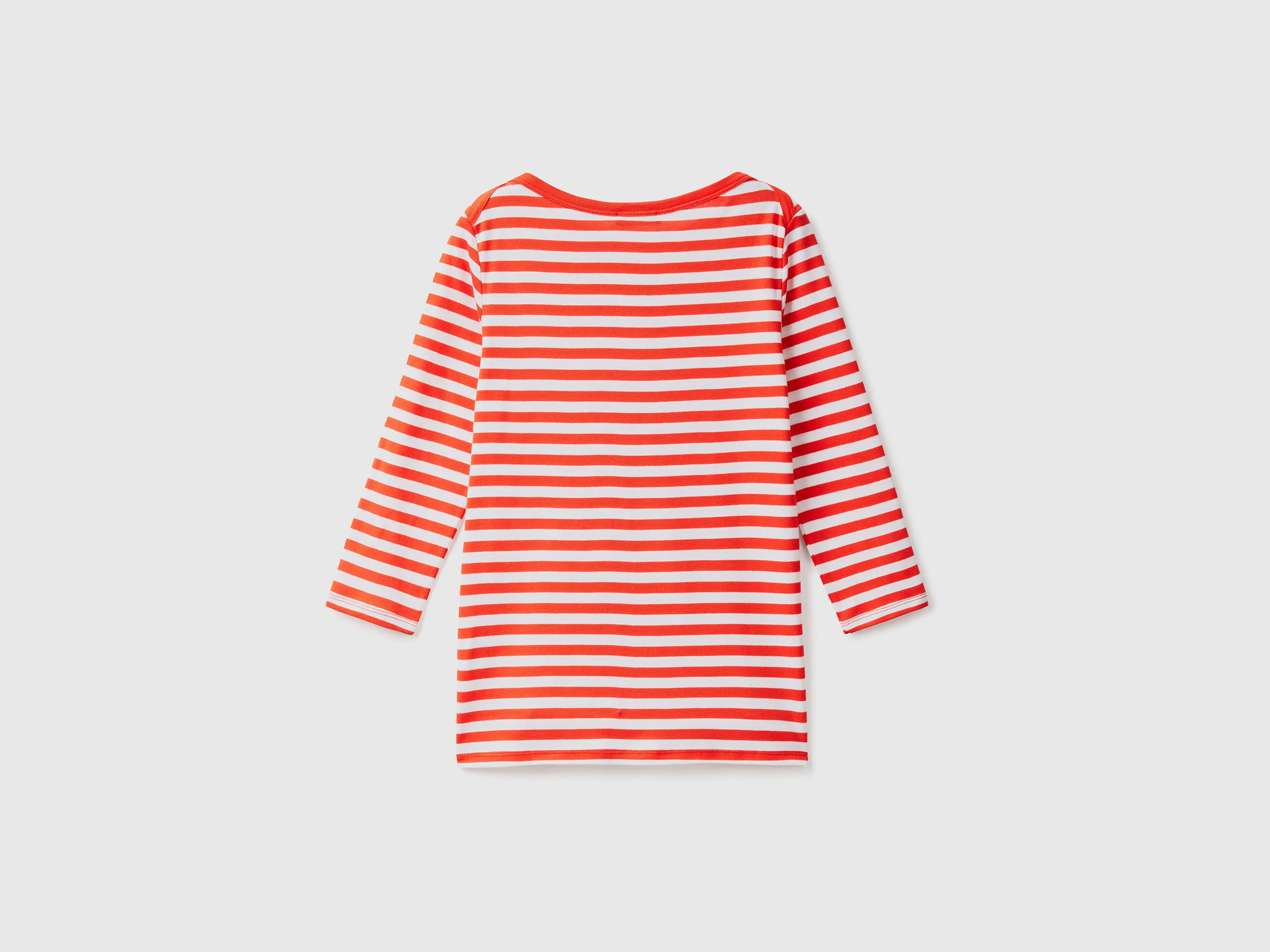 Camiseta de manga francesa de rayas de 100 % algodón
