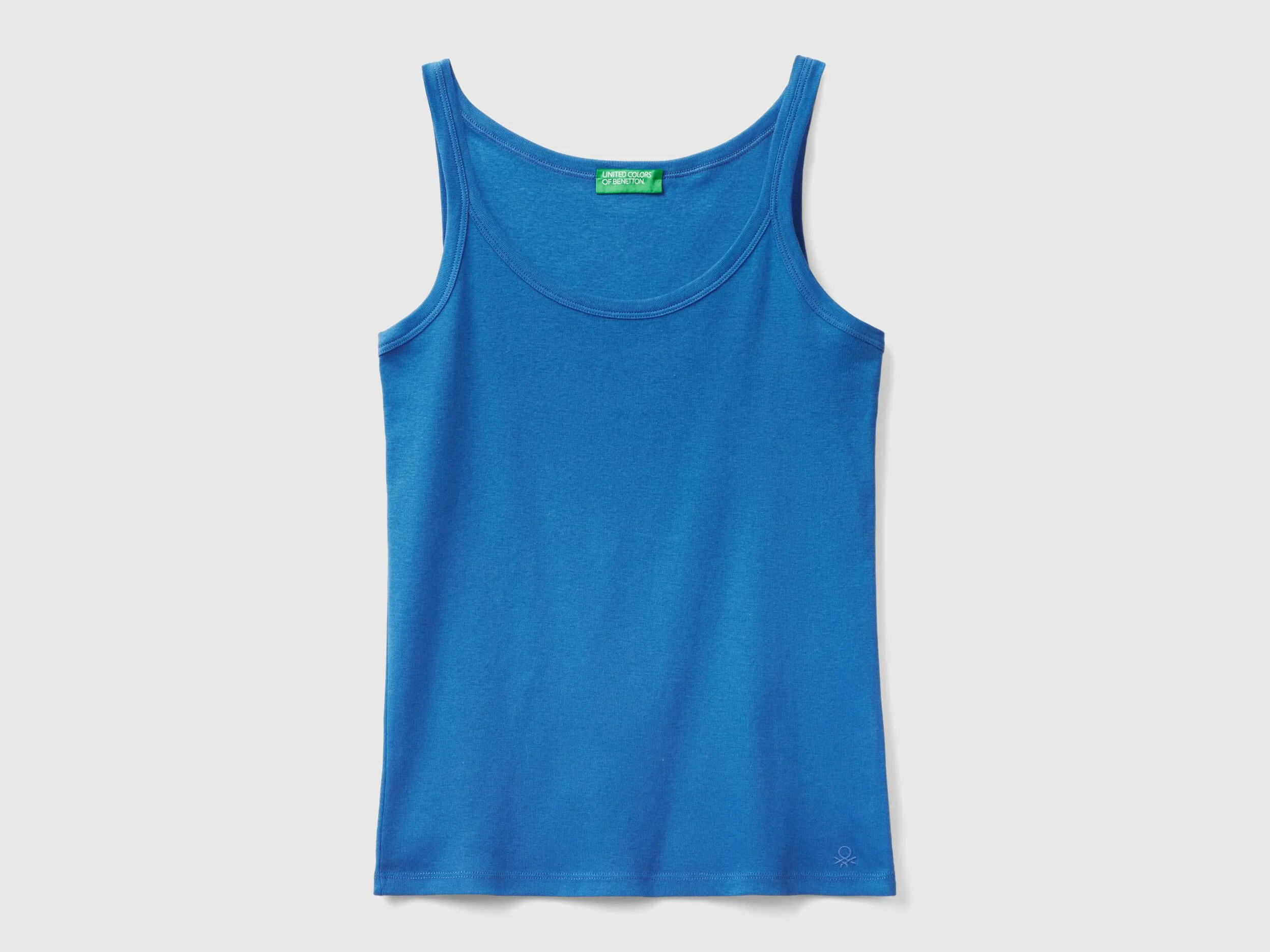 Camiseta de tirantes azul de 100 % algodón