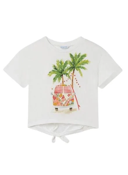 Camiseta Mayoral Abertura Espalda Blanco para Niña