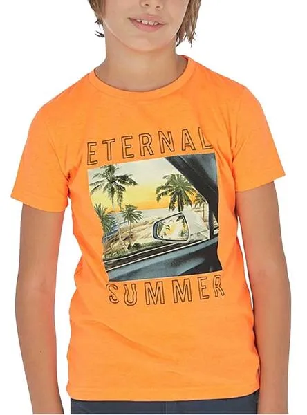 camiseta mayoral summer naranja para niño