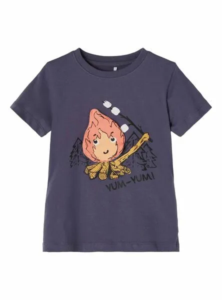 Camiseta Name It Didrik Fuego Marino para Niño