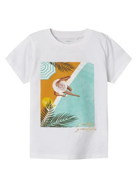 Camiseta Name It Junikka Blanco Para Niña