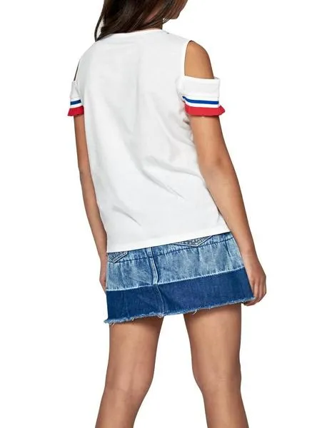 camiseta pepe jeans kim blanco para niña