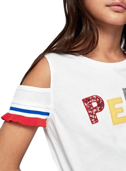camiseta pepe jeans kim blanco para niña