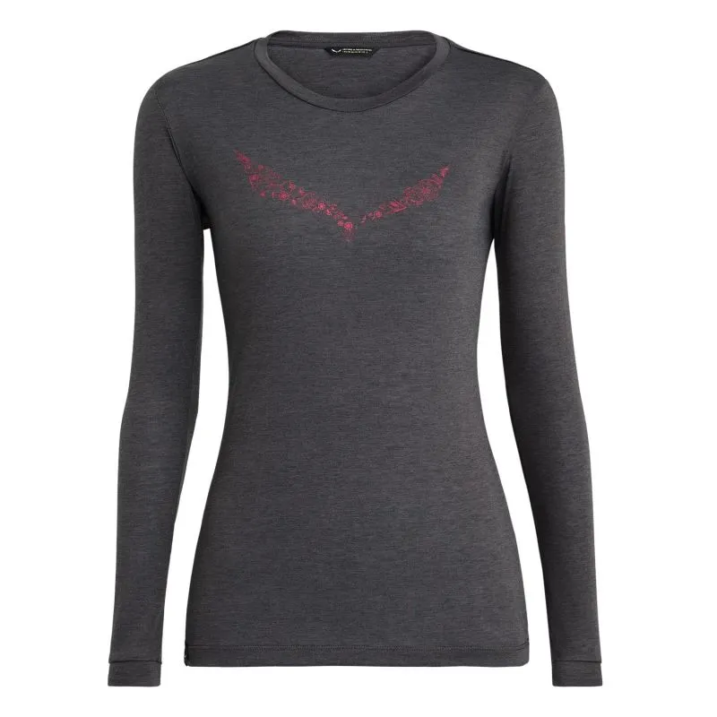 CAMISETA SOLIDLOGO DRY TON MUJER (Black Out Melange) Salewa
