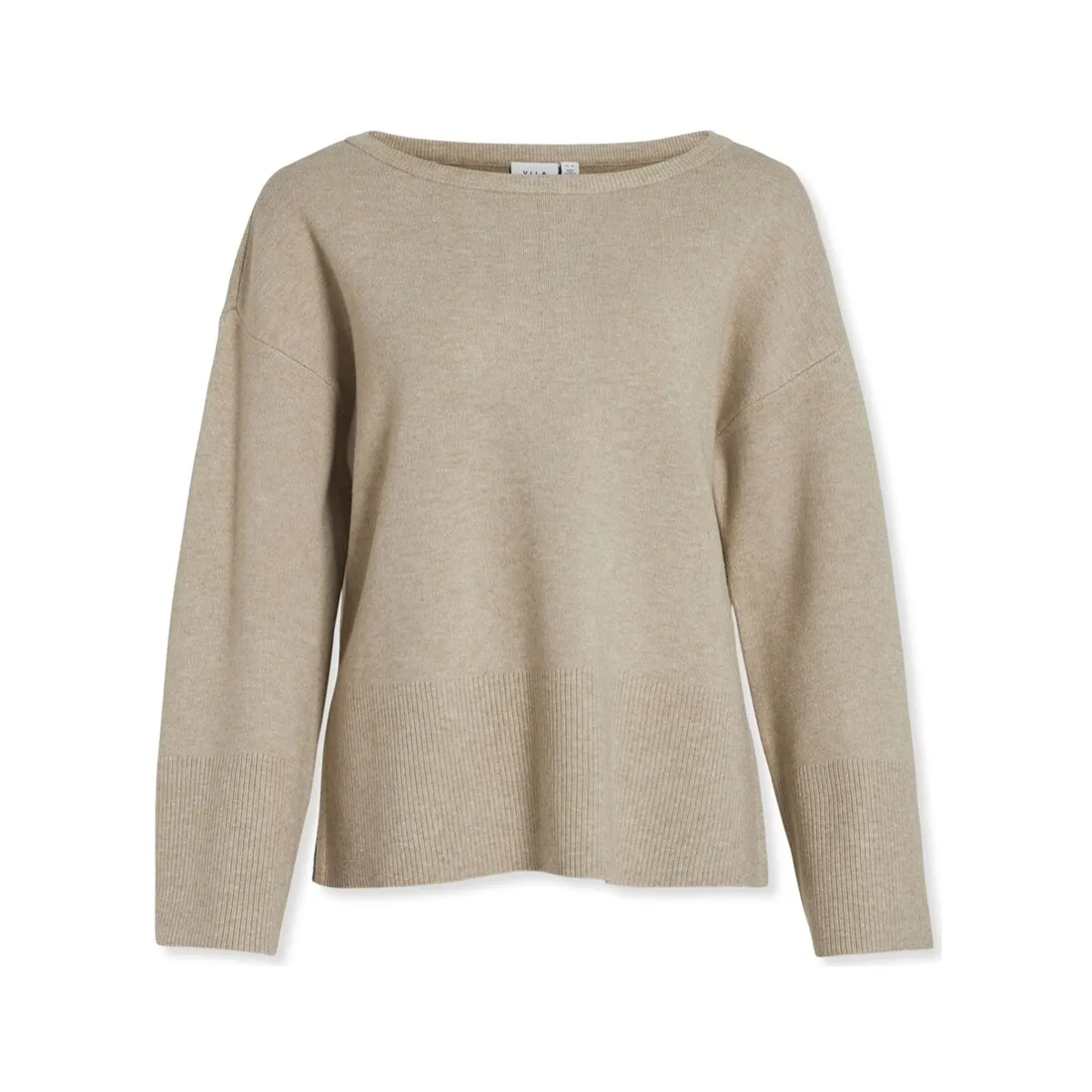 CASSIE BOATNECK KNIT L/S  NATURAL MELANGE