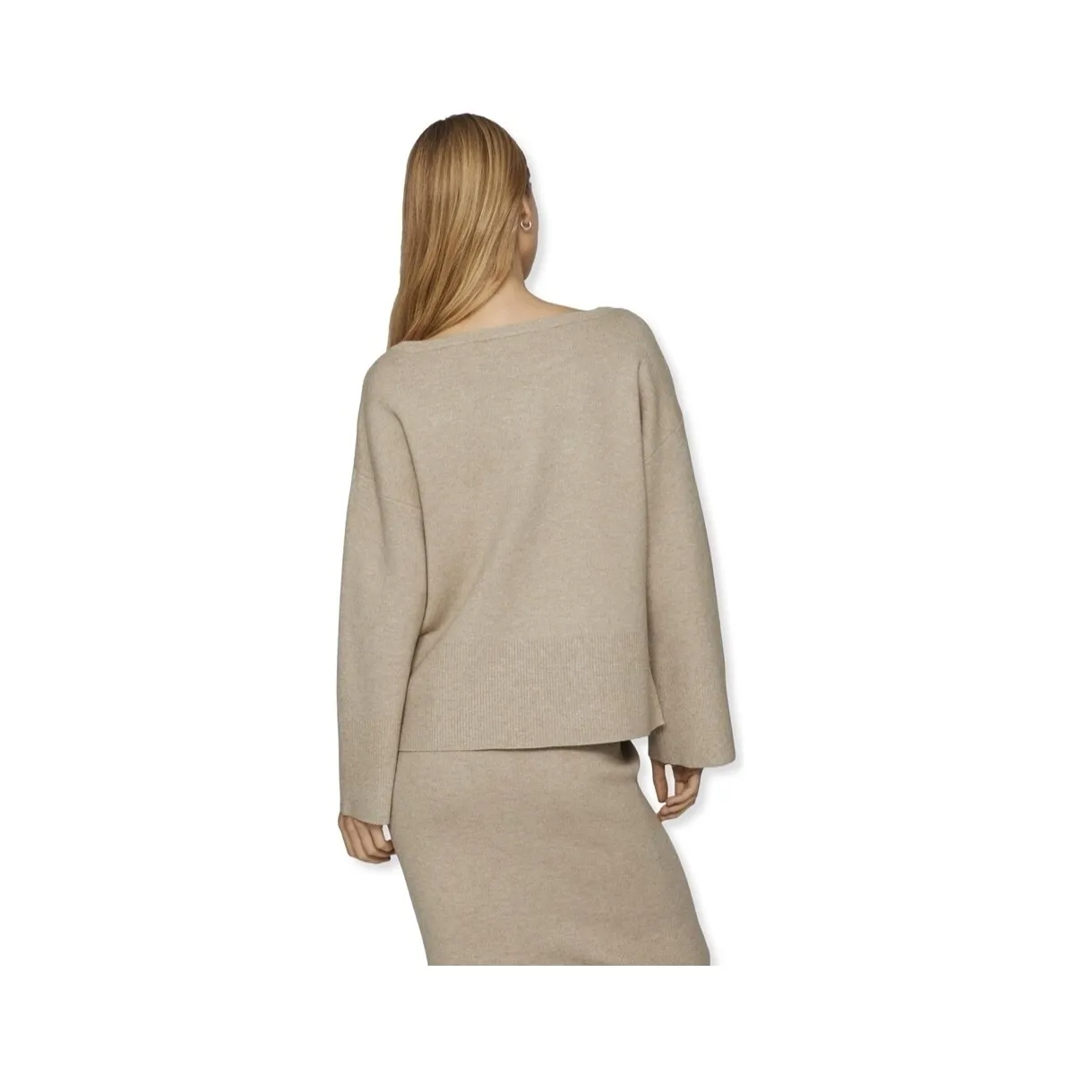 CASSIE BOATNECK KNIT L/S  NATURAL MELANGE