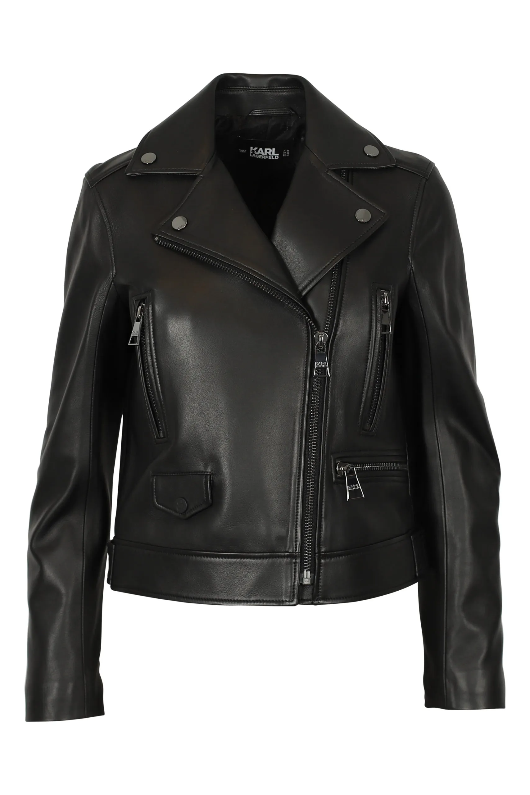 Chaqueta biker negra con dibujo en espalda