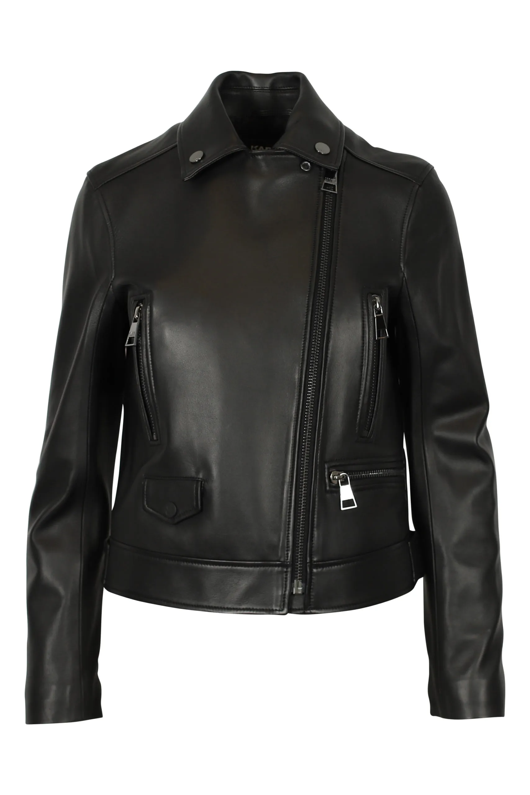 Chaqueta biker negra con dibujo en espalda