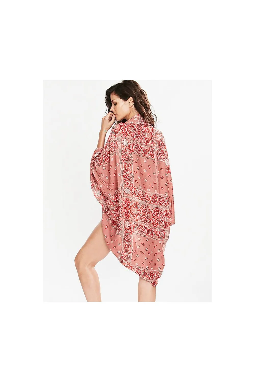 Chaqueta de playa con estampado de paisley