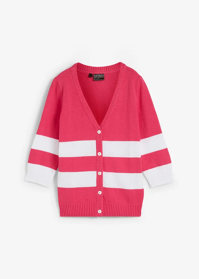 CHAQUETA DE PUNTO CON RAYAS PINK LADY BLANCO DE RAYAS
