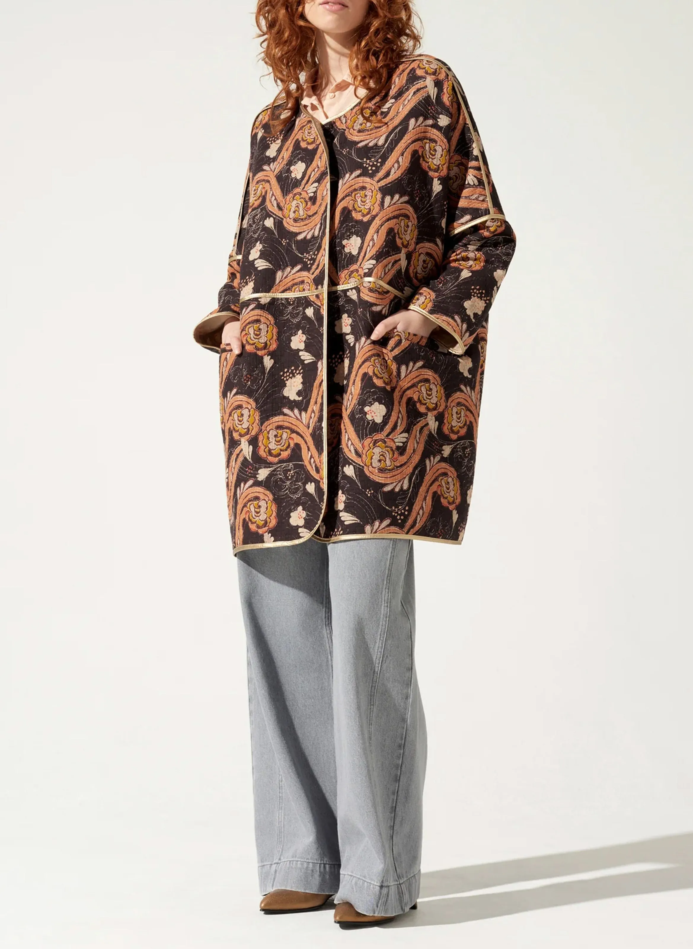 Chaqueta holgada estampada en azul