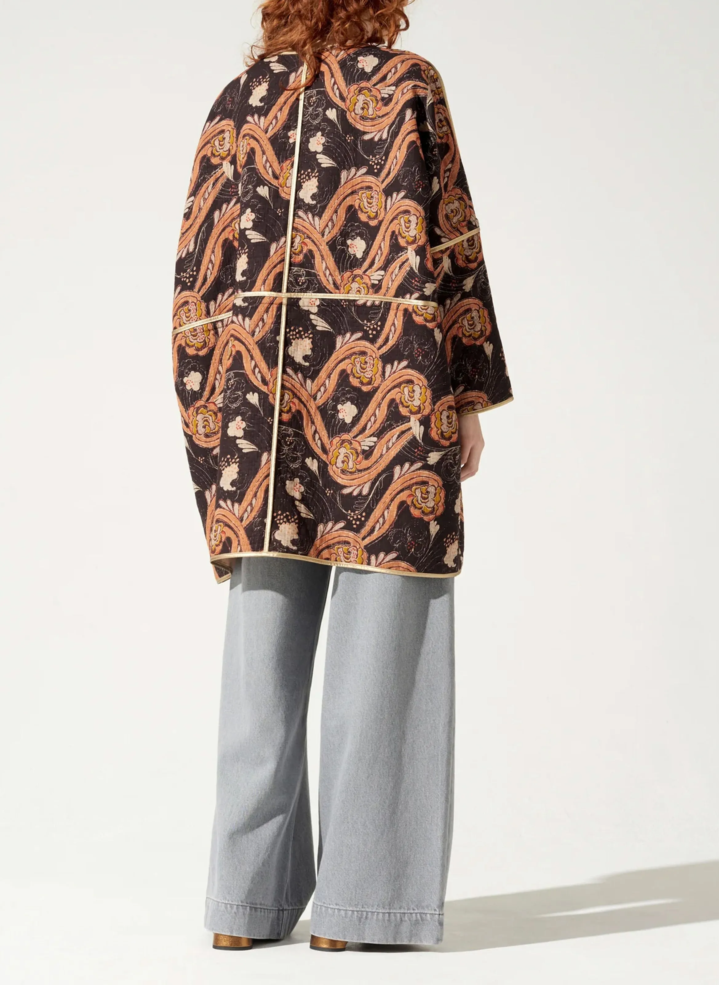Chaqueta holgada estampada en azul