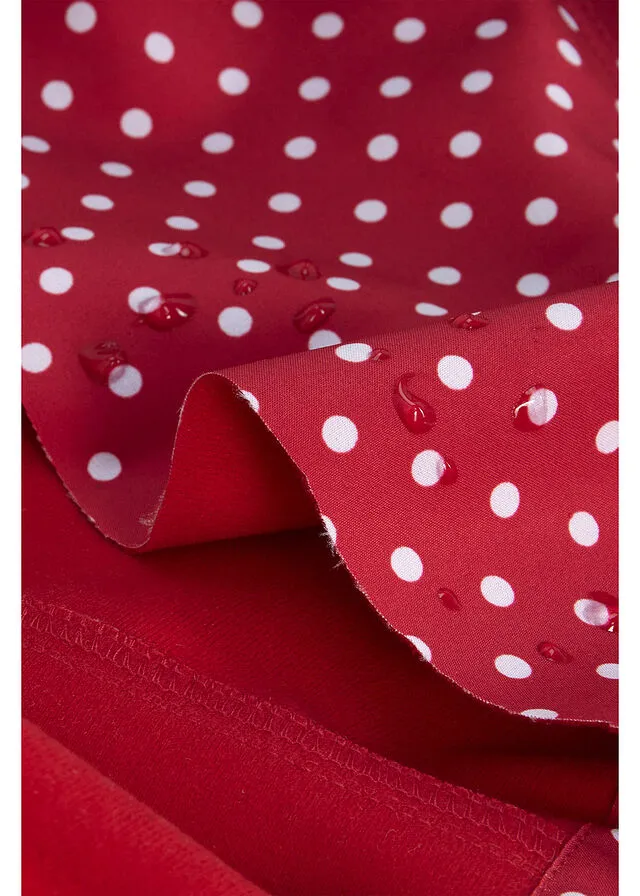 Chaqueta larga de Softshell Rojo de lunares