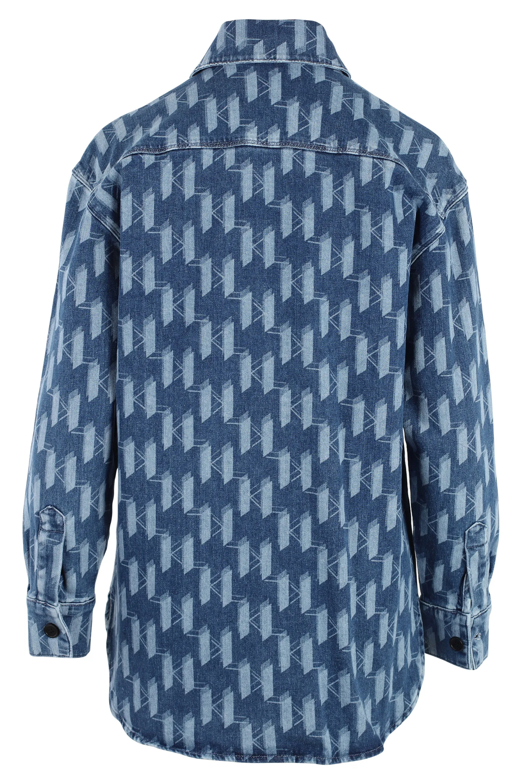 Chaqueta vaquera azul con logo monograma