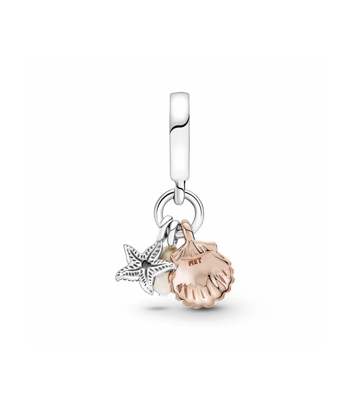 CHARM COLGANTE PANDORA TRIPLE CONCHA, PERLA CULTIVADA AGUA DULCE Y ESTRELLA DE MAR  781690C01