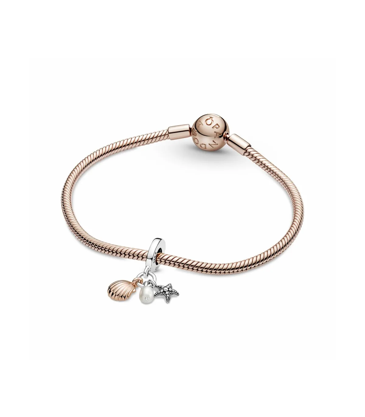 CHARM COLGANTE PANDORA TRIPLE CONCHA, PERLA CULTIVADA AGUA DULCE Y ESTRELLA DE MAR  781690C01