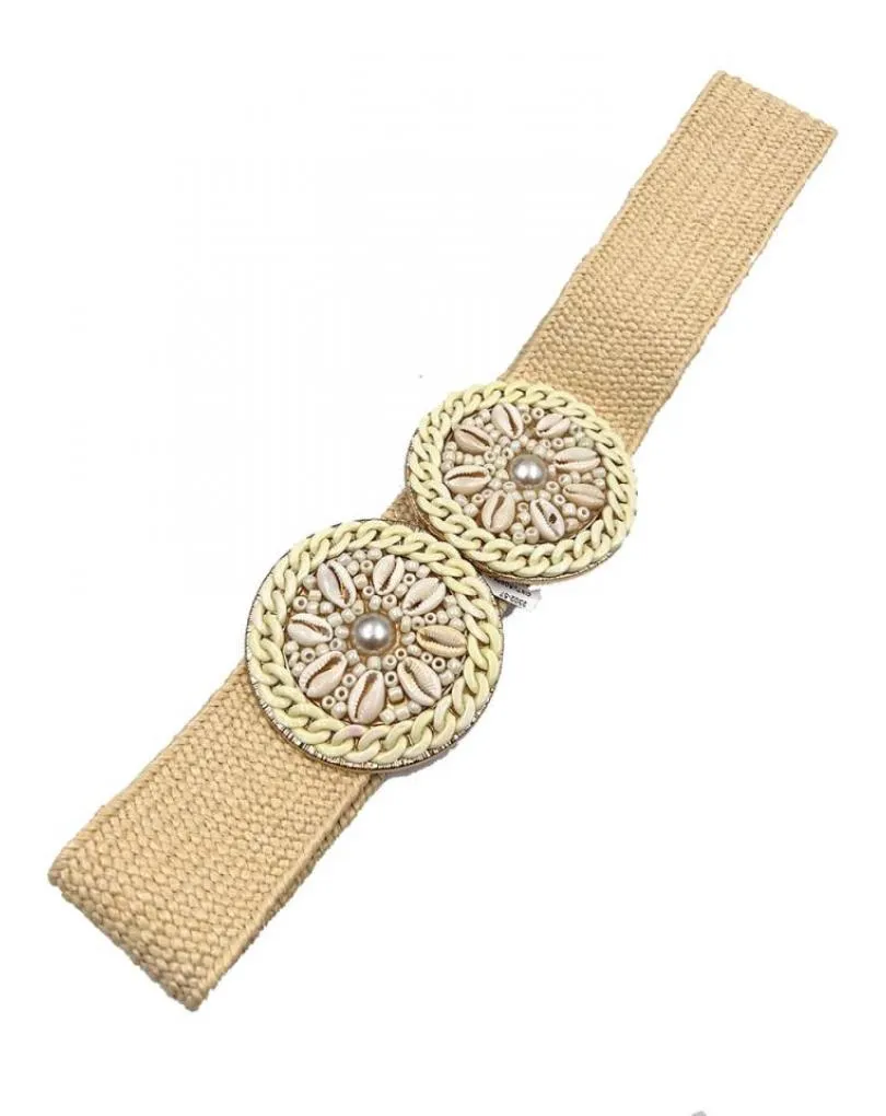 CINTURONES MUJER EN BEIGE NATURAL ES ELASTICO IDEAL PARA EL VERANO
