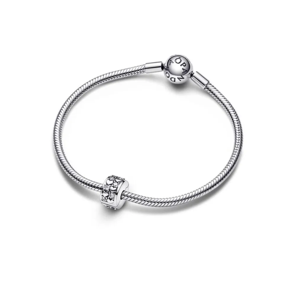 Clip en plata de ley Corazones Infinitos Brillantes Pandora