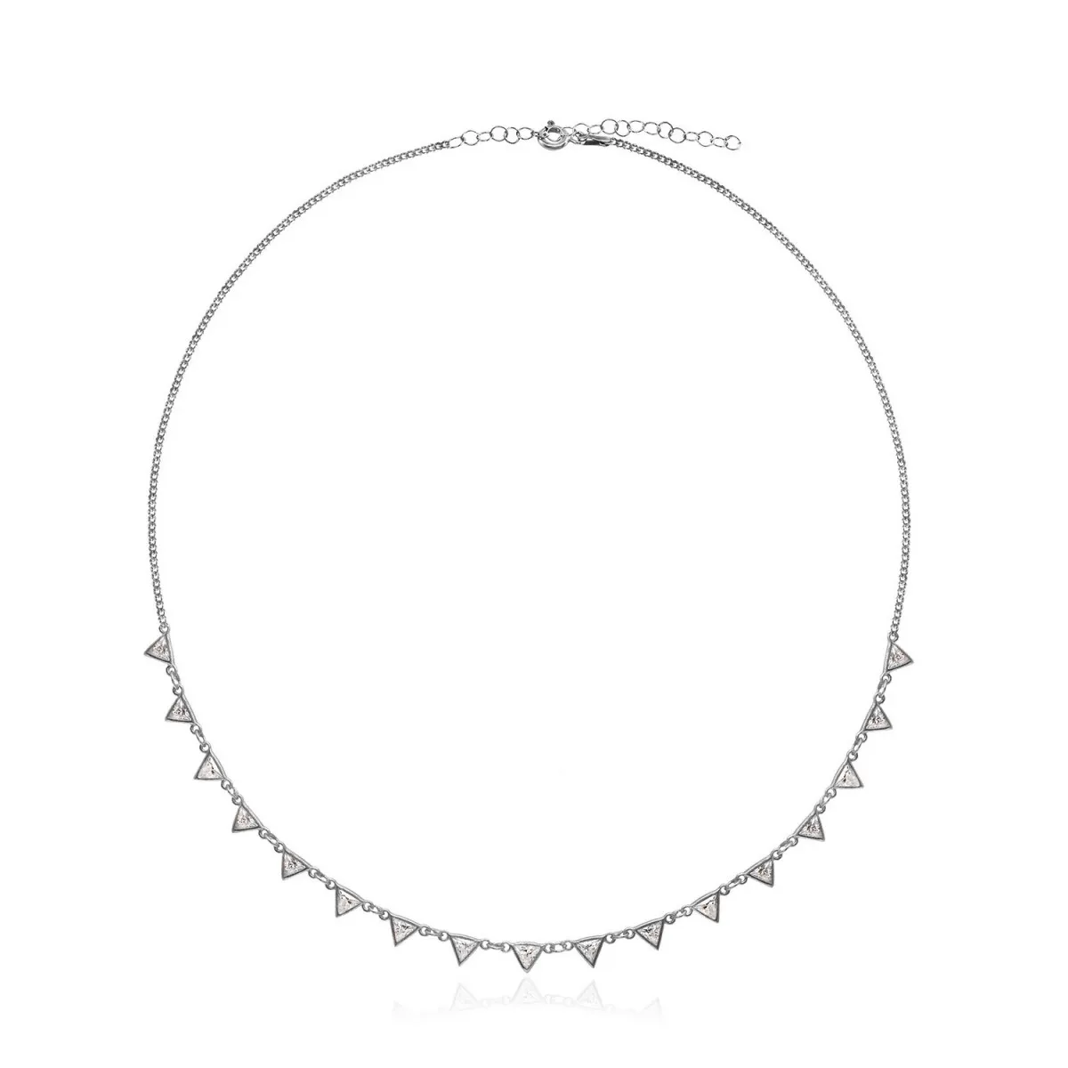 Collar Plata Triangulos Brillantes