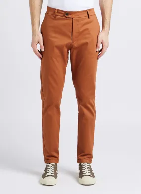COMO - Pantalón chino slim fit de algodón elástico en naranja