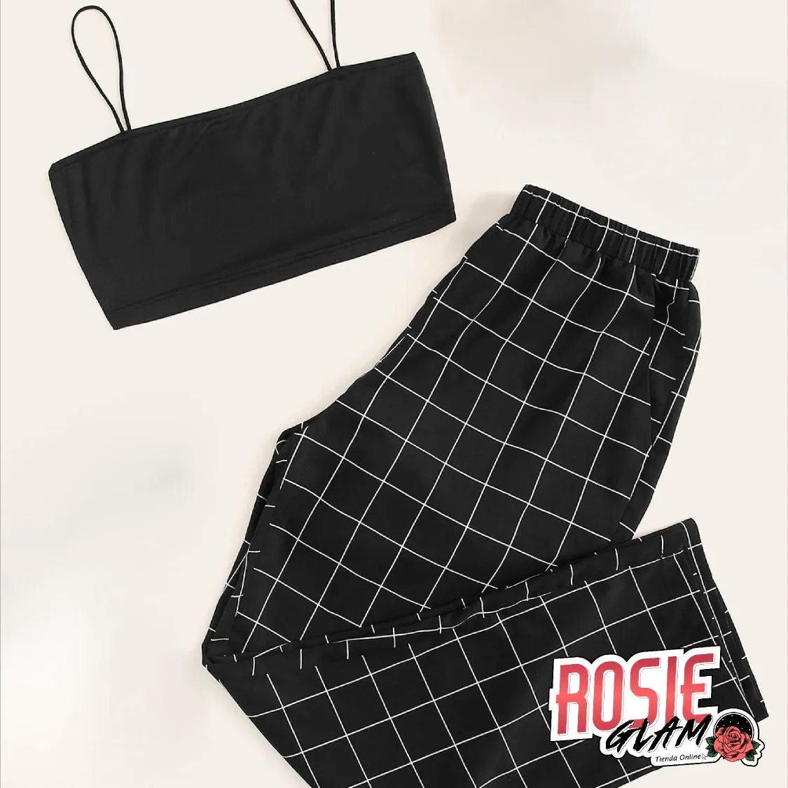CONJUNTO ESCOCES NEGRA  ROSIEGLAM