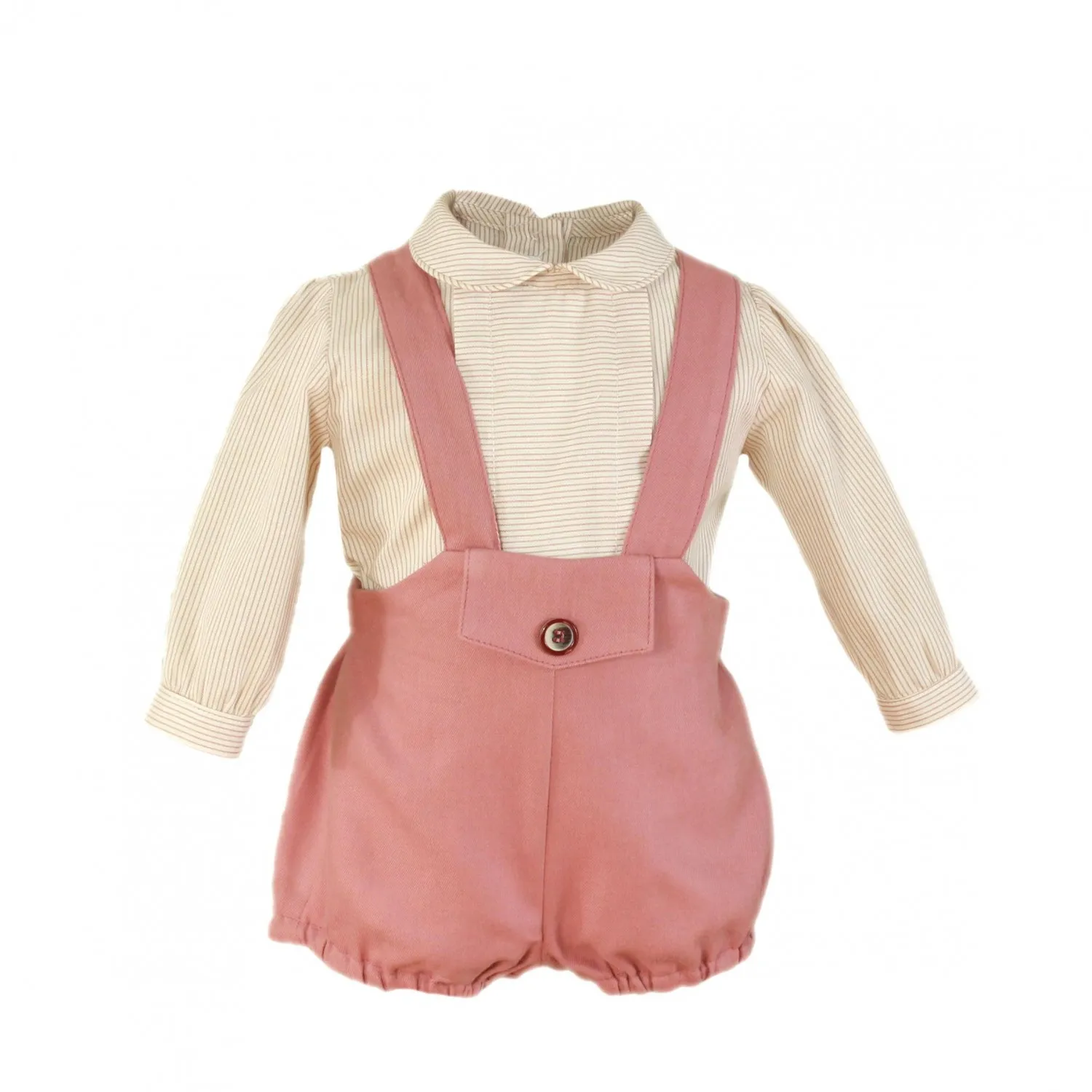 Conjunto para niño en color teja. Ranita y blusa