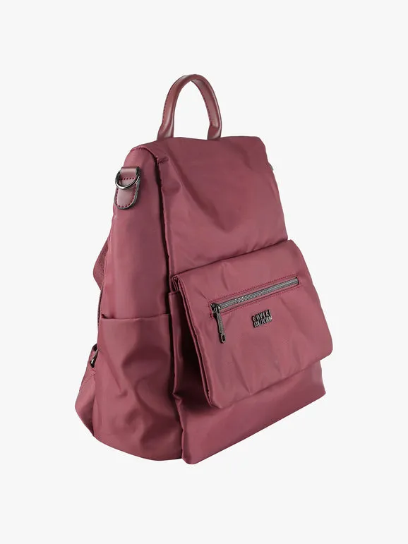 Coveri Collection Mochila de mujer de nailon con abertura en la espalda