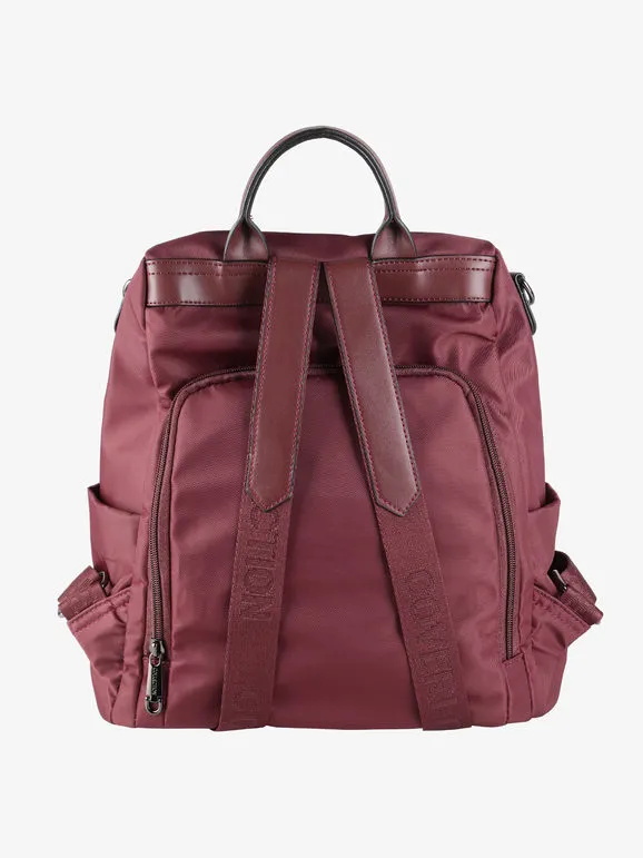 Coveri Collection Mochila de mujer de nailon con abertura en la espalda