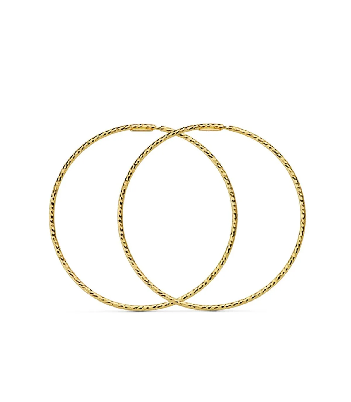 Créoles Diamantées Or Jaune 18 K 40 MM
