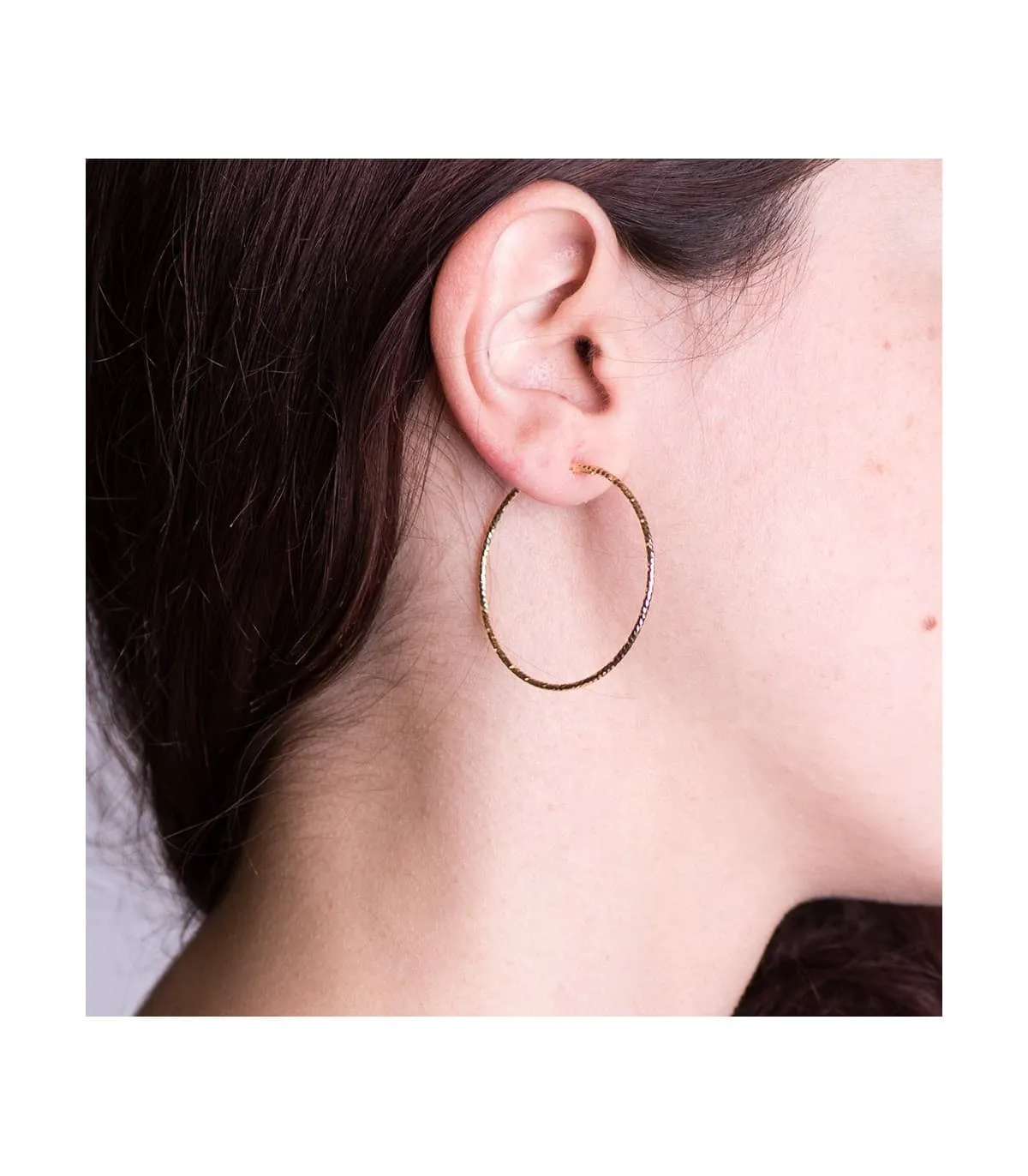 Créoles Diamantées Or Jaune 18 K 40 MM