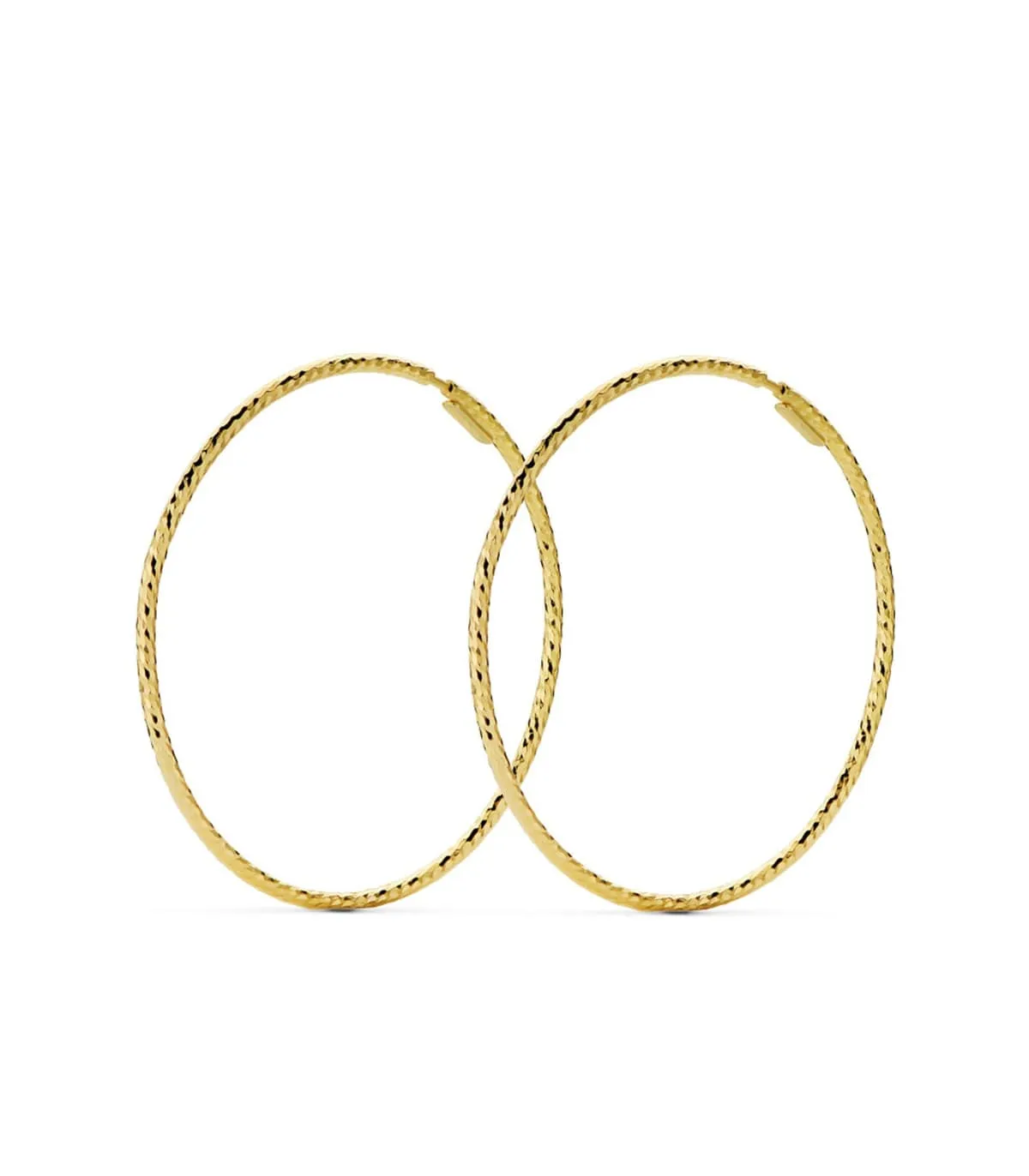 Créoles Diamantées Or Jaune 18 K 40 MM