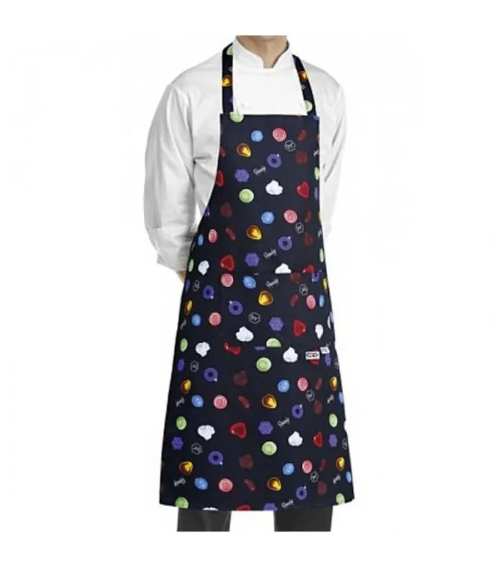 Delantal de cocina con peto estampado