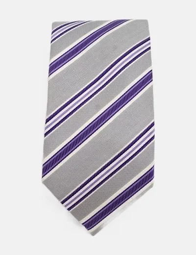DOC Corbata gris estampado rayas