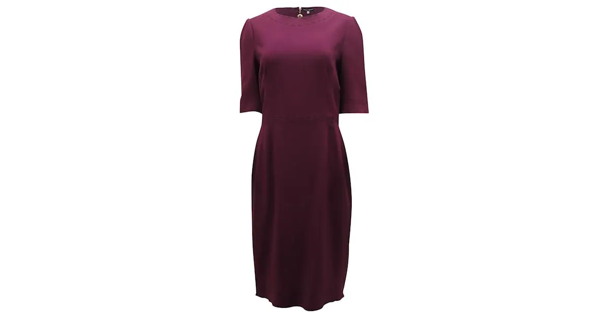 Dolce & Gabbana Vestido tubo midi de crepé en rayón burdeos 