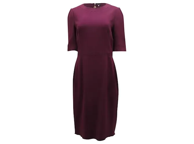 Dolce & Gabbana Vestido tubo midi de crepé en rayón burdeos 
