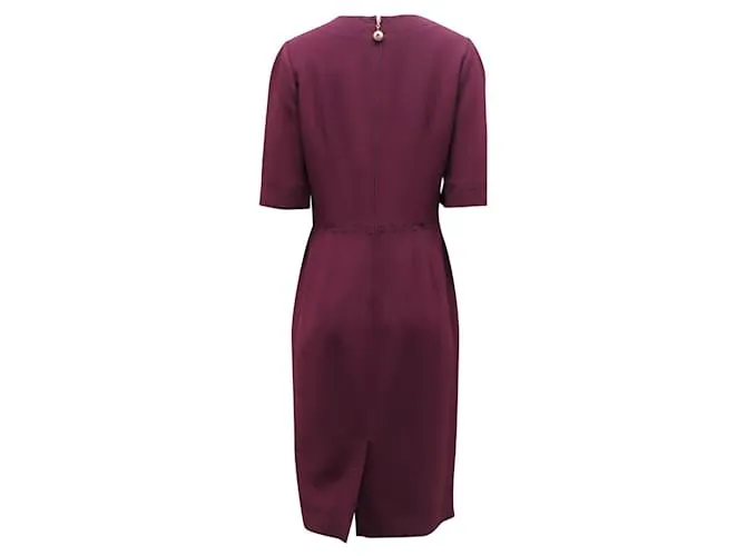 Dolce & Gabbana Vestido tubo midi de crepé en rayón burdeos 