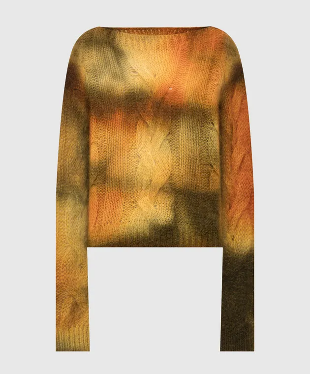 DONDUP TIEDYE WOOL SWEATER WITH METALLIC LOGO