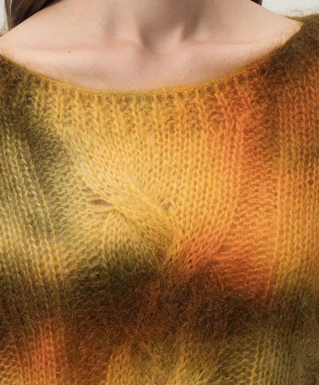DONDUP TIEDYE WOOL SWEATER WITH METALLIC LOGO