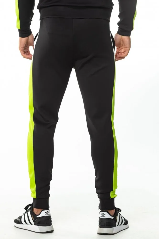 DOT FADE PANELLED POLY TRACK PANTS BLACK,LIME GREEN,WHITE
