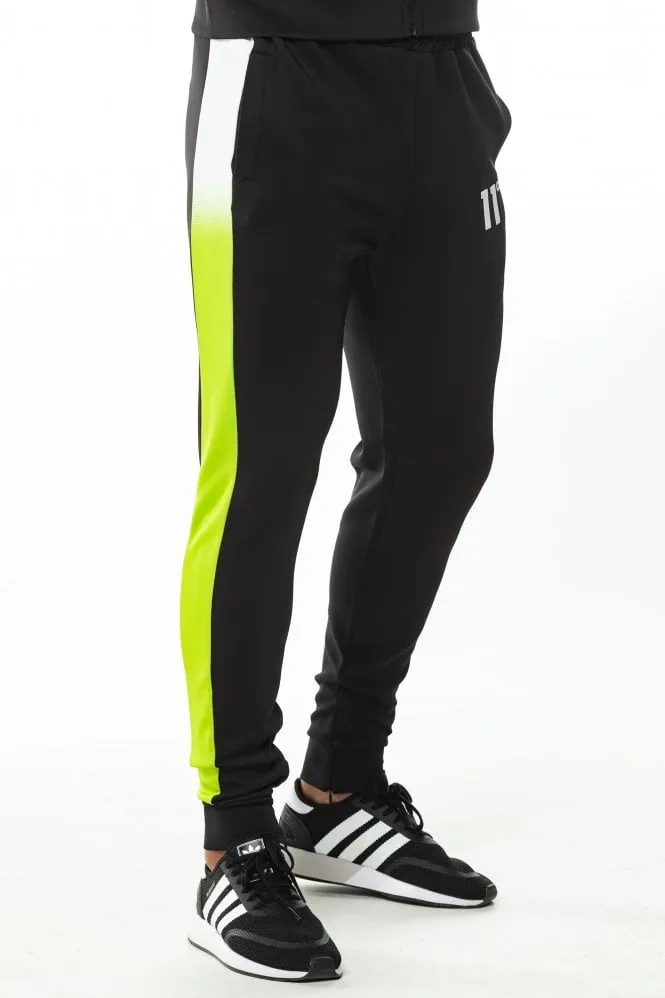 DOT FADE PANELLED POLY TRACK PANTS BLACK,LIME GREEN,WHITE